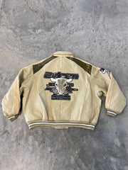 Vintage 90s Avirex Senatobia Choctaws Leather Bomber Jacket Size 6XL