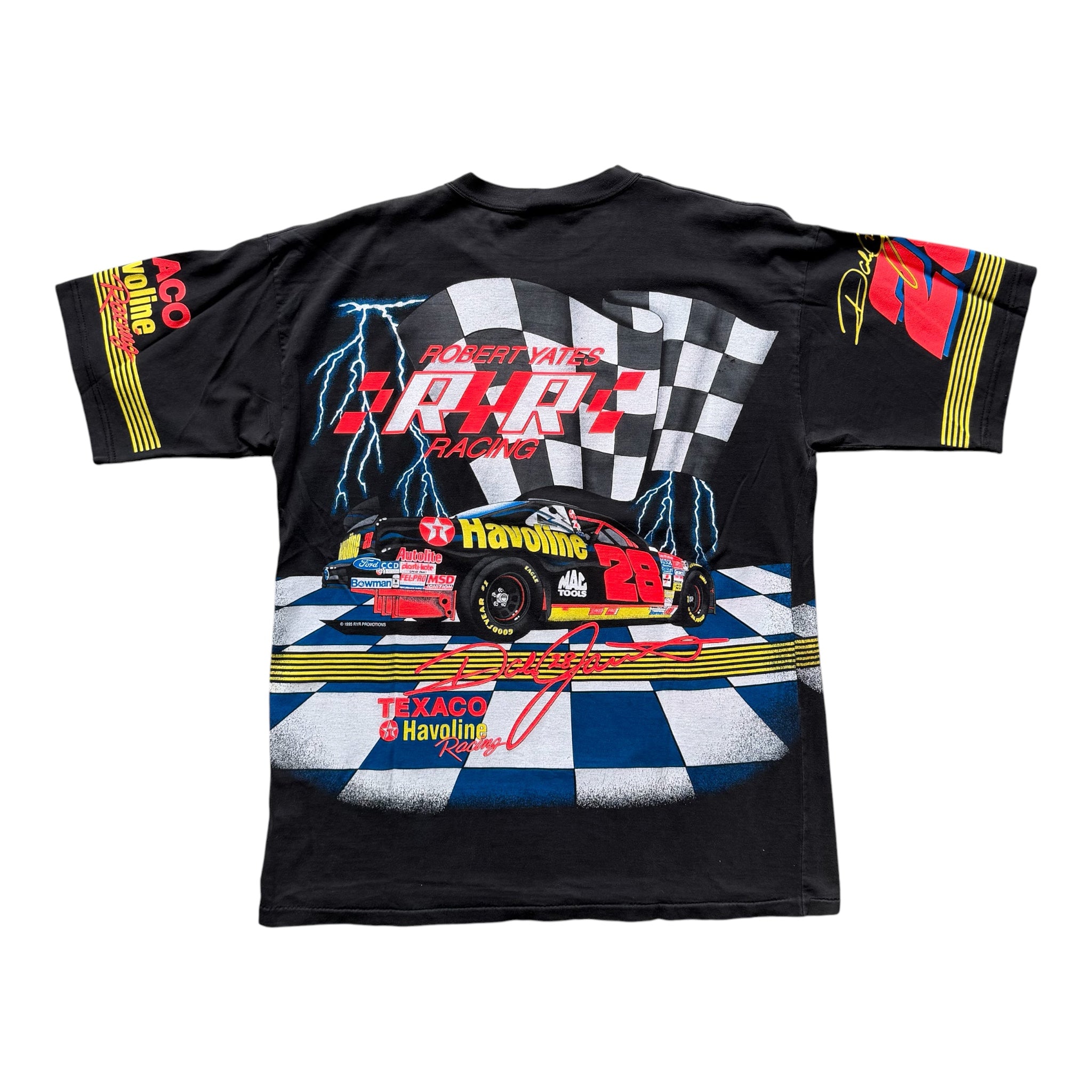 Vintage 90s Nascar Dale Jarrett AOP T-Shirt Size XL