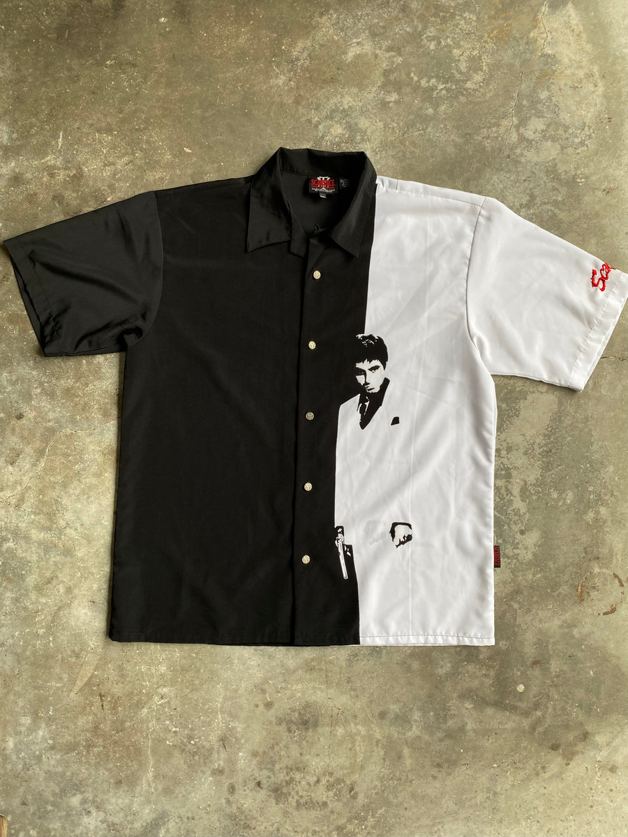 scarface dress shirt How to dress like Tony Montana in Scarface #menswear #tonymontana #scarface #menssuit #whitesuit #mensstyle #gangsterstyle
