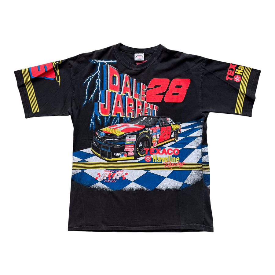 Vintage 90s Nascar Dale Jarrett AOP T-Shirt Size XL