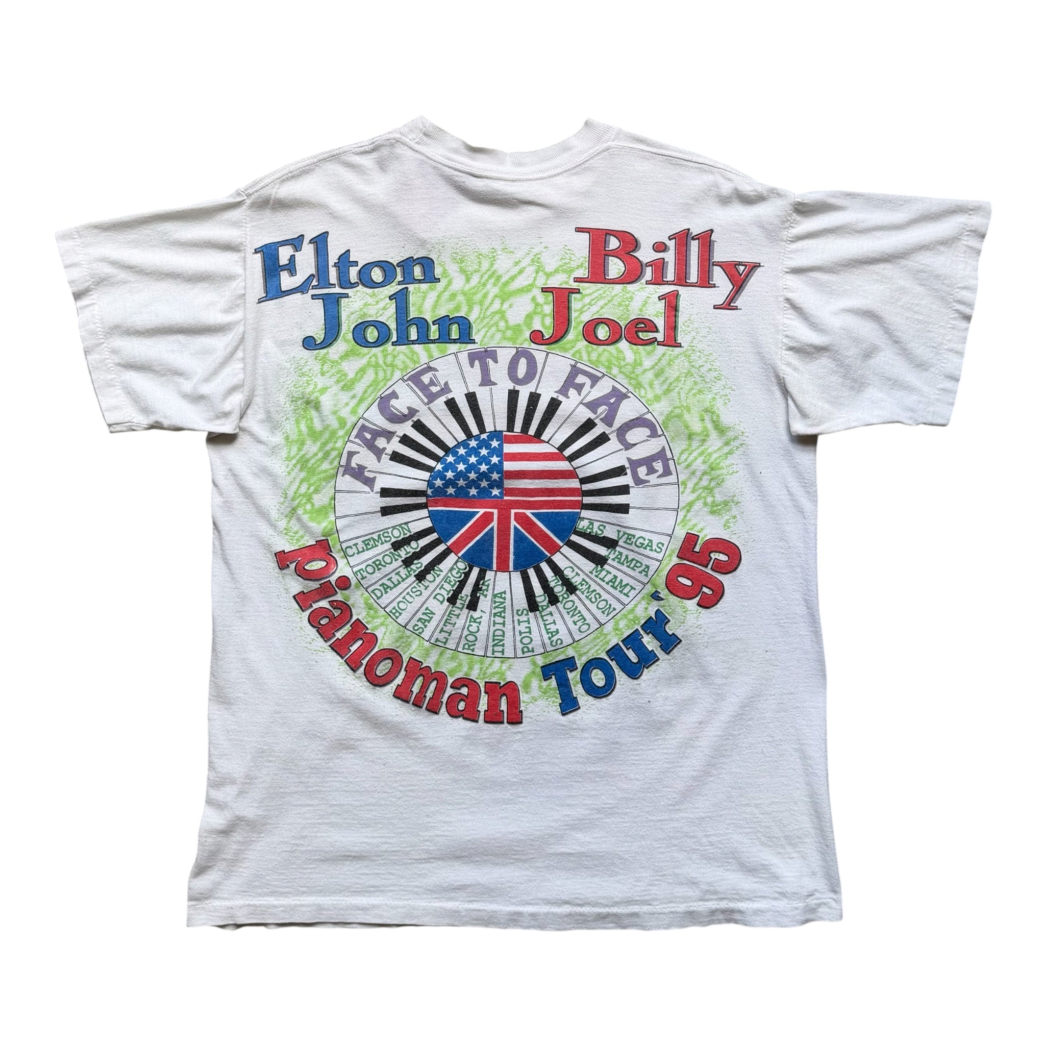 Vintage 1995 Billy Joel Elton John Face to Face World Tour T-Shirt Size Large