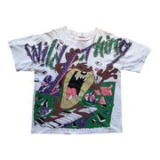 Vintage 1990s Looney Tunes Taz All Over Print T-Shirt Size Large