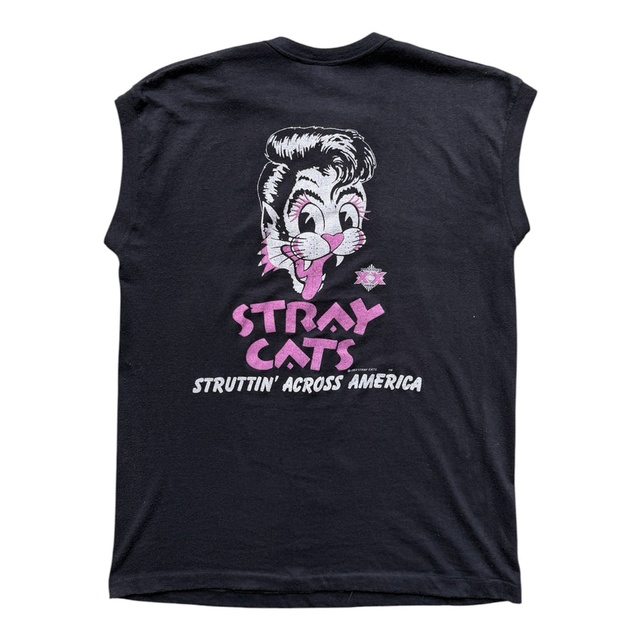 Vintage 1983 Stray Cats Tour Sleeveless Shirt Size Large