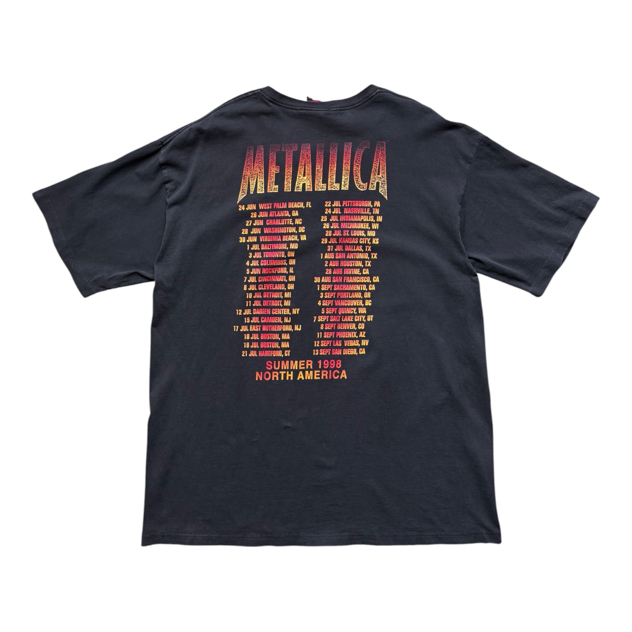 Vintage 1998 Metallica Summer Tour T-Shirt Size XL