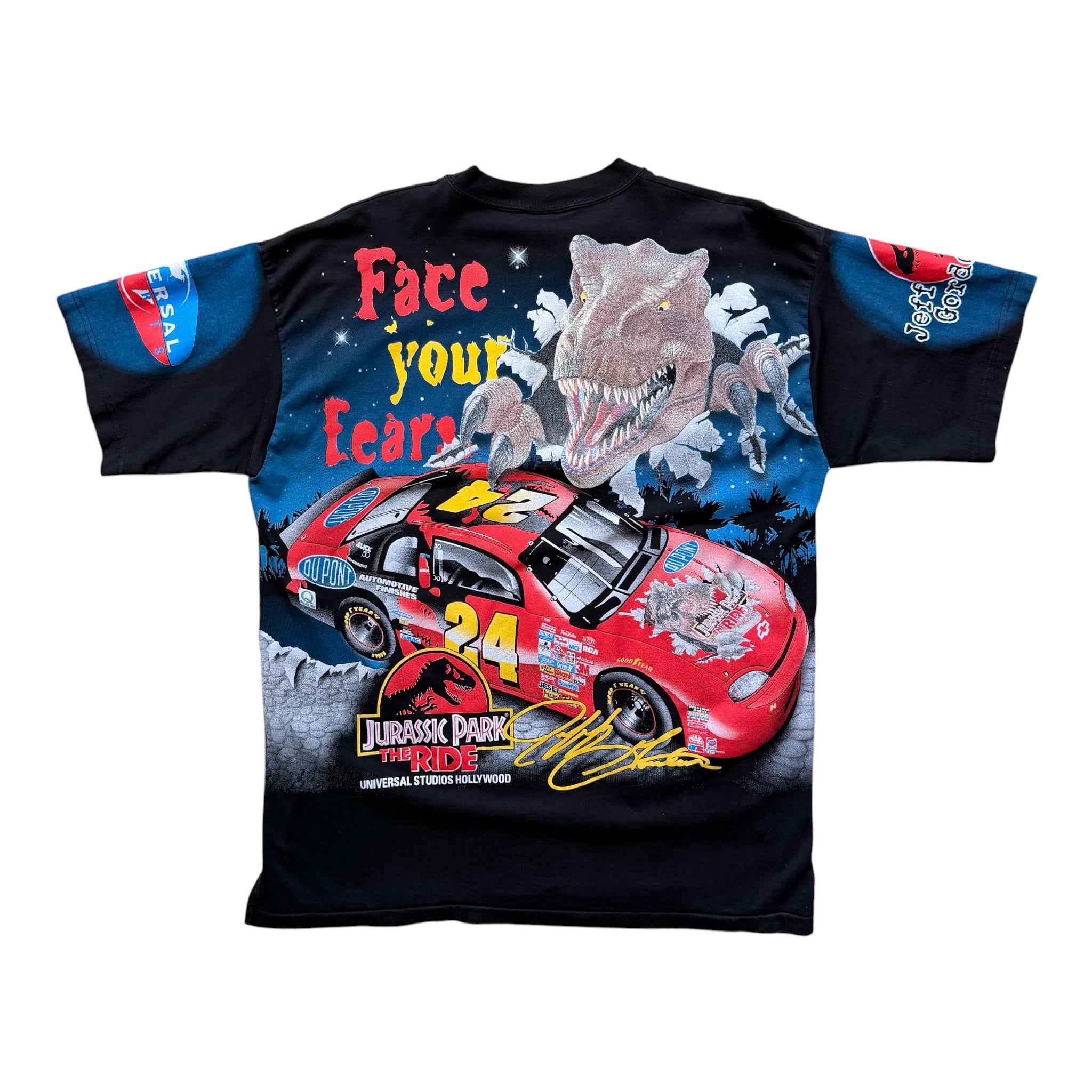 Vintage 1997 Jeff Gordon Jurassic Park Nascar T-Shirt Size XL