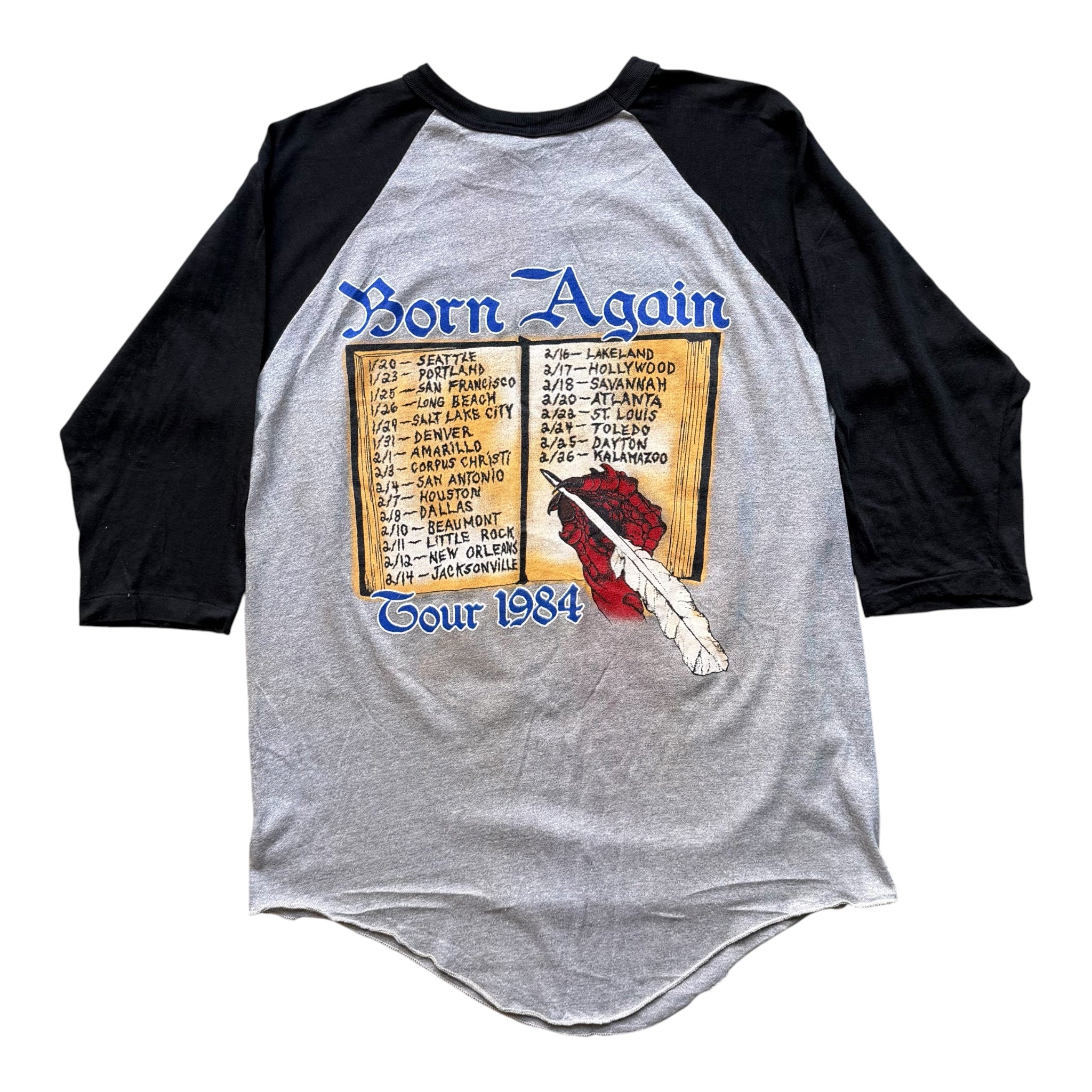 Vintage 1984 Black Sabbath Born Again Raglan Shirt Size Large