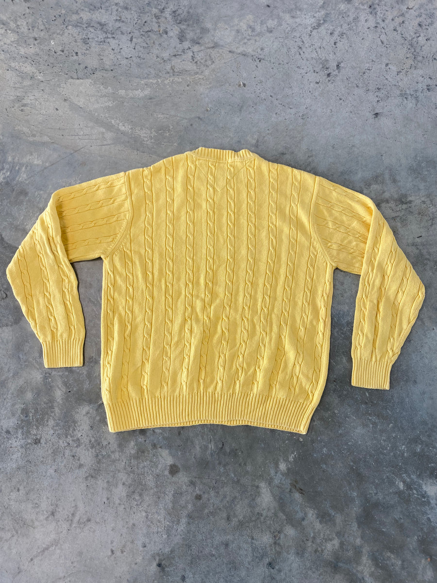 Vintage Tommy Hilfiger Yellow Embroidered Sweater Size Medium