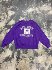 Vintage 80s New York University Purple Sweatshirt Size Small