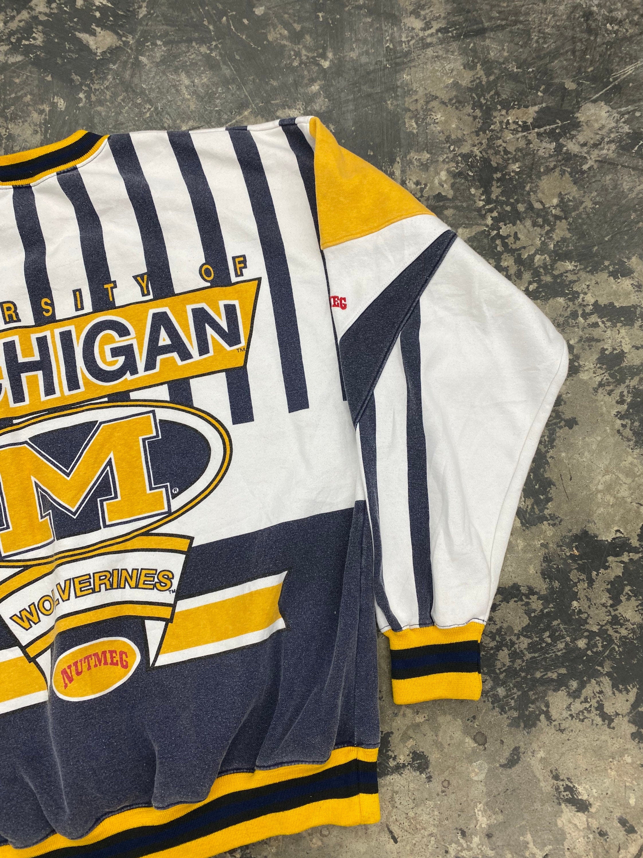 Vintage 90s Michigan Wolverines Nutmeg Sweatshirt Size Large