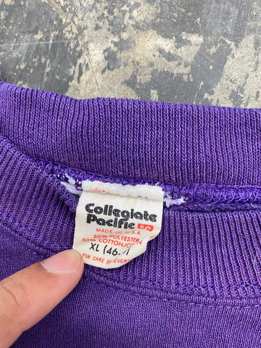 Vintage 80s New York University Purple Sweatshirt Size Small