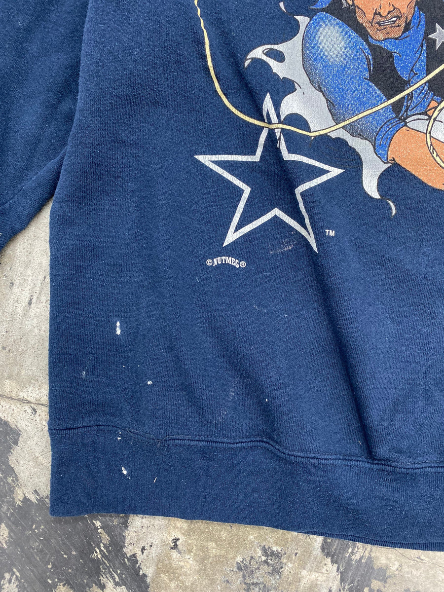 Vintage 1994 Dallas Cowboys NFL Nutmeg Sweatshirt Size Medium Paint Splatter