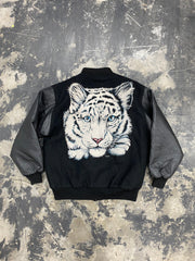 Vintage 90s Steer Brand Tiger Back Varsity Jacket Size Large