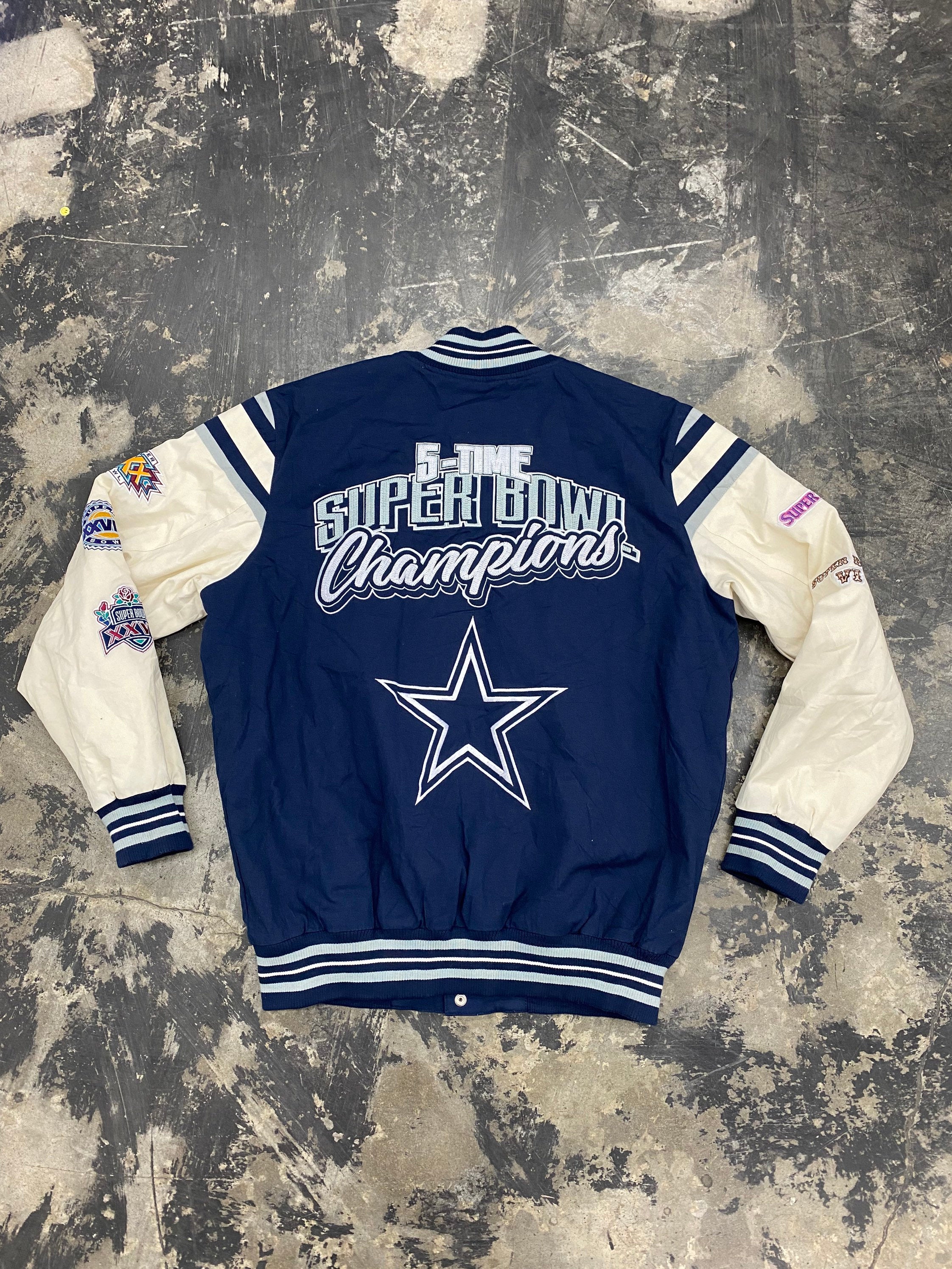Football Jacket Super Bowl Champions Mens Outdoor Sports Lightweight Jackets Coat S-5xl - Dallas - Cowboys, Men's, Size: 2XL, Blue