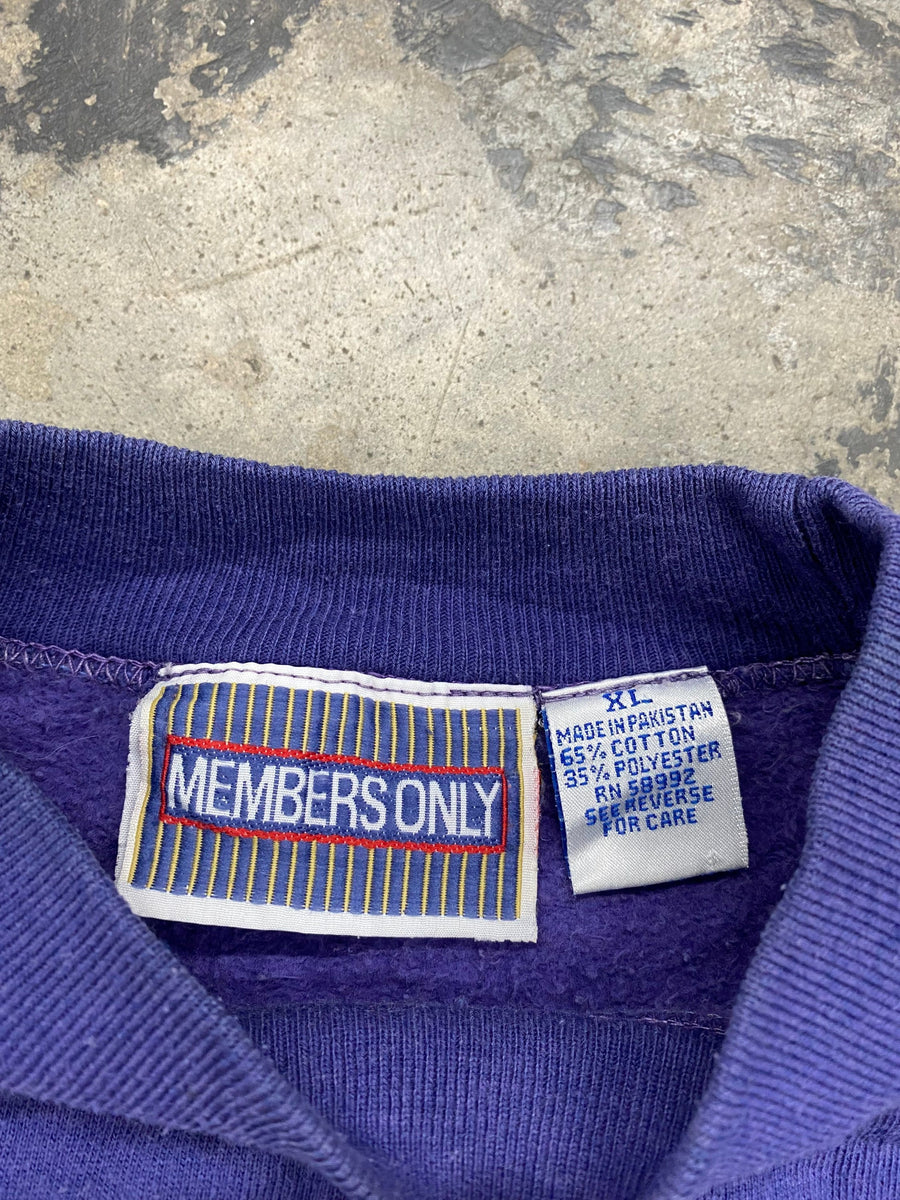 Vintage 90s Members Only Sweatshirt Size XL Purple
