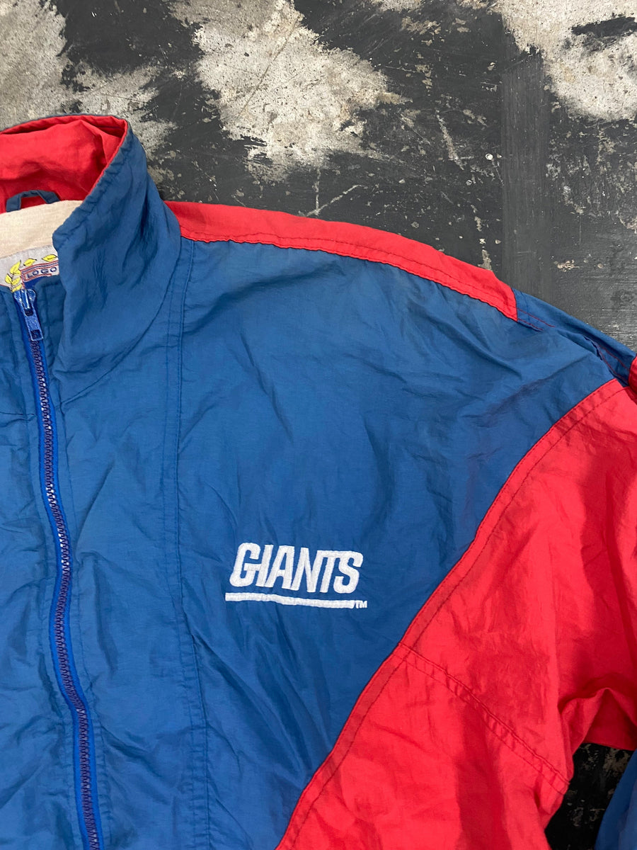 Vintage 90s New York Giants Logo 7 Windbreaker Nylon Jacket Size XL