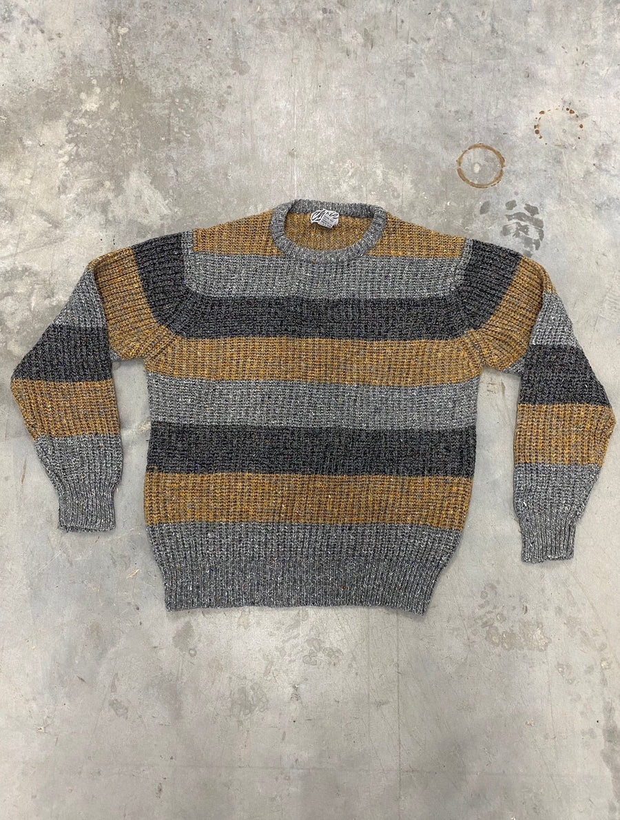 Vintage Striped Pullover Wool Sweater Size Medium
