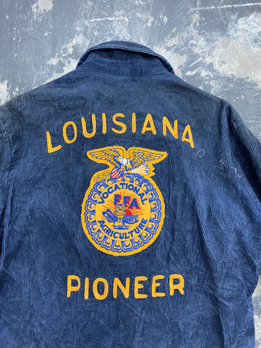 Vintage 60s FFA Blue Curdoroy Jacket Louisiana Pioneer Size Small