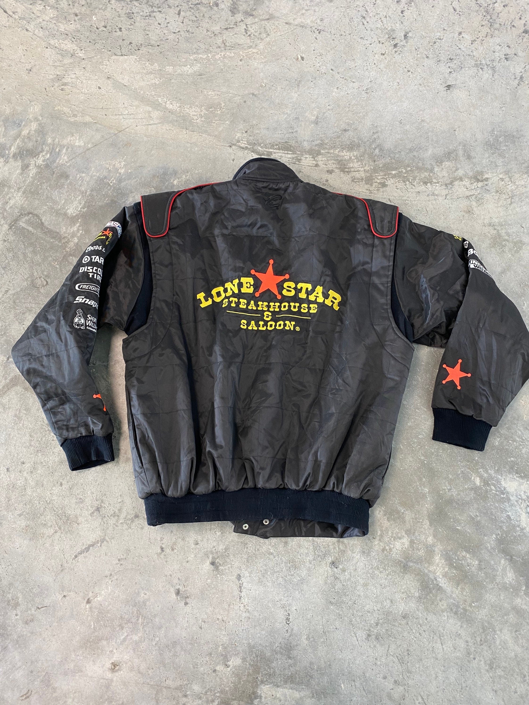 Vintage Nascar Chase Authentics David Stremme Lone Star Steakhouse Racing Jacket Size Large