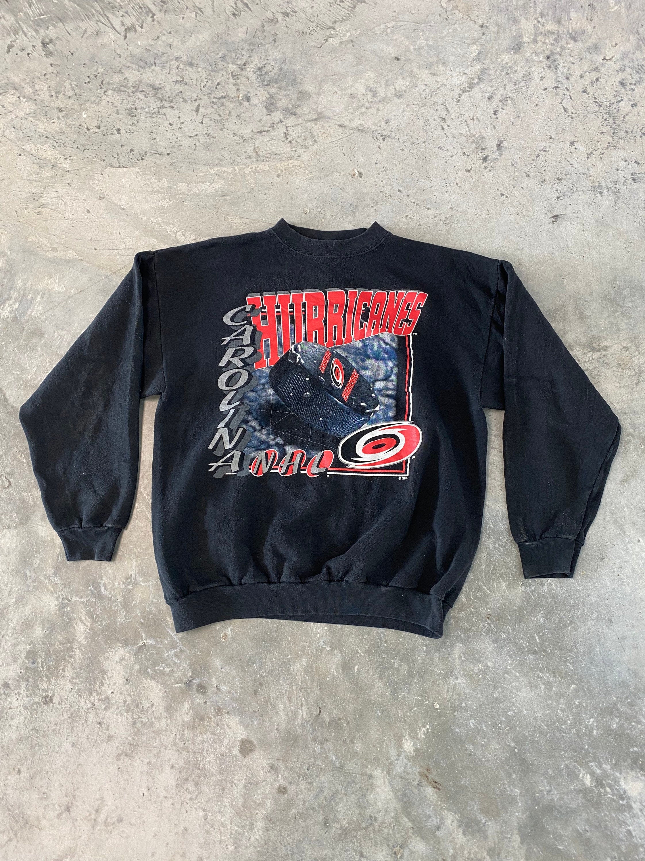 Vintage 90s Carolina Hurricanes NHL Sweatshirt Size Large Logo 7