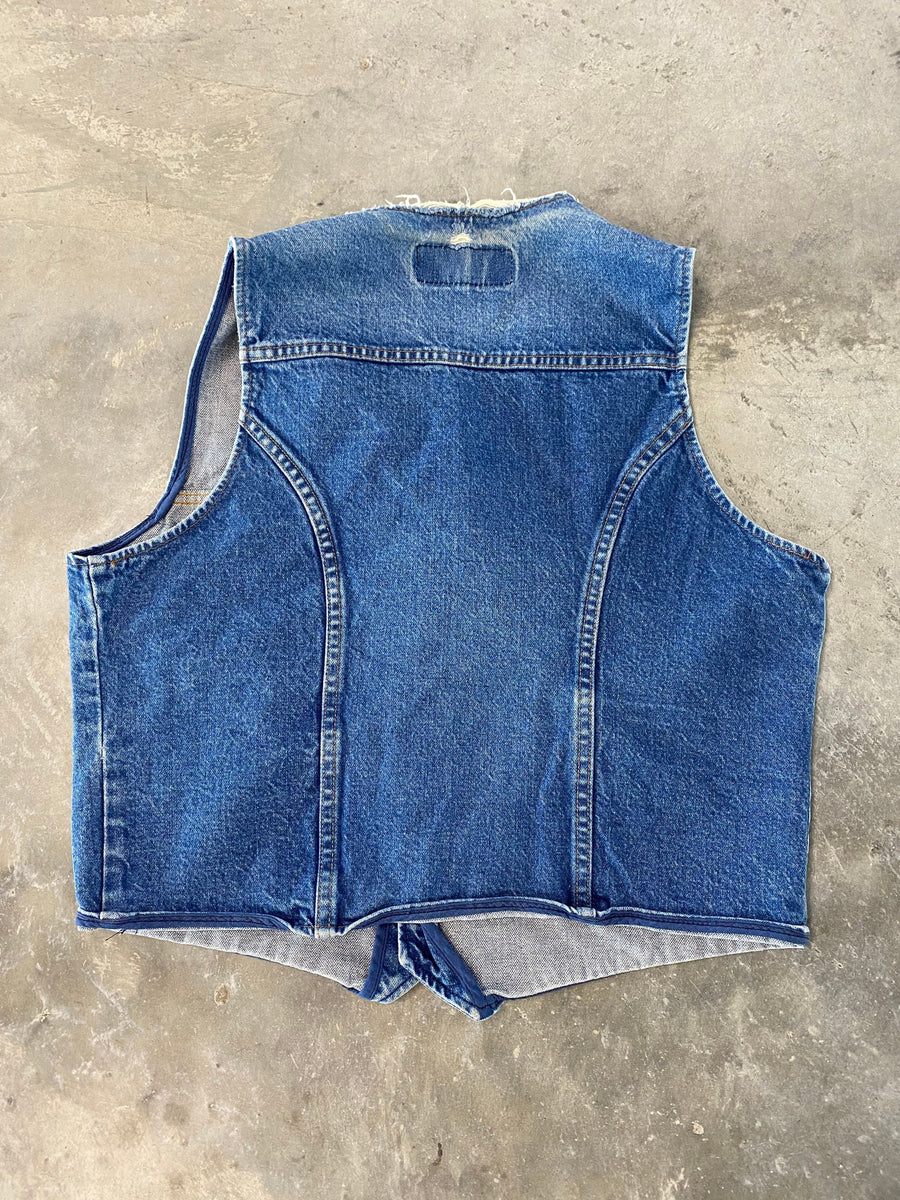 Vintage Wrangler Denim Jean Vest Size Small
