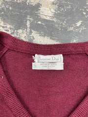 Vintage Christian Dior Pullover Sweater Size Large Burgundy