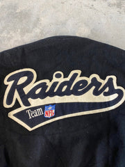 Vintage 90s Oakland Raiders Chalk Line Team NFL Varsity Jacket Size Large