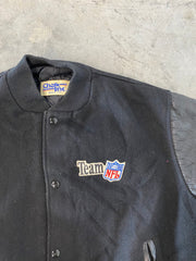 Vintage 90s Oakland Raiders Chalk Line Team NFL Varsity Jacket Size Large