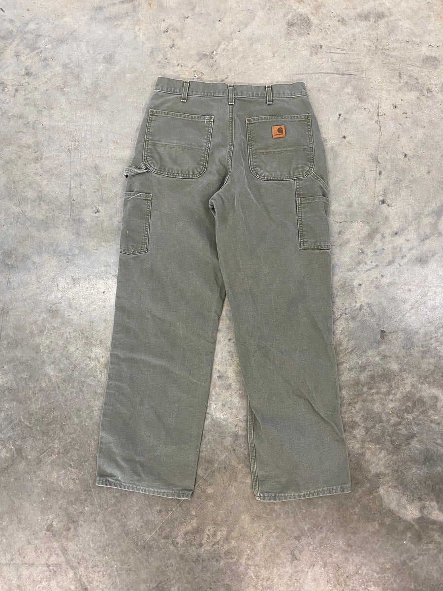 Vintage Carhartt Green Carpenter Work Pants Size 32x32