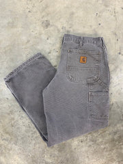 Vintage Carhartt Gray Carpenter Work Pants Size 34x30