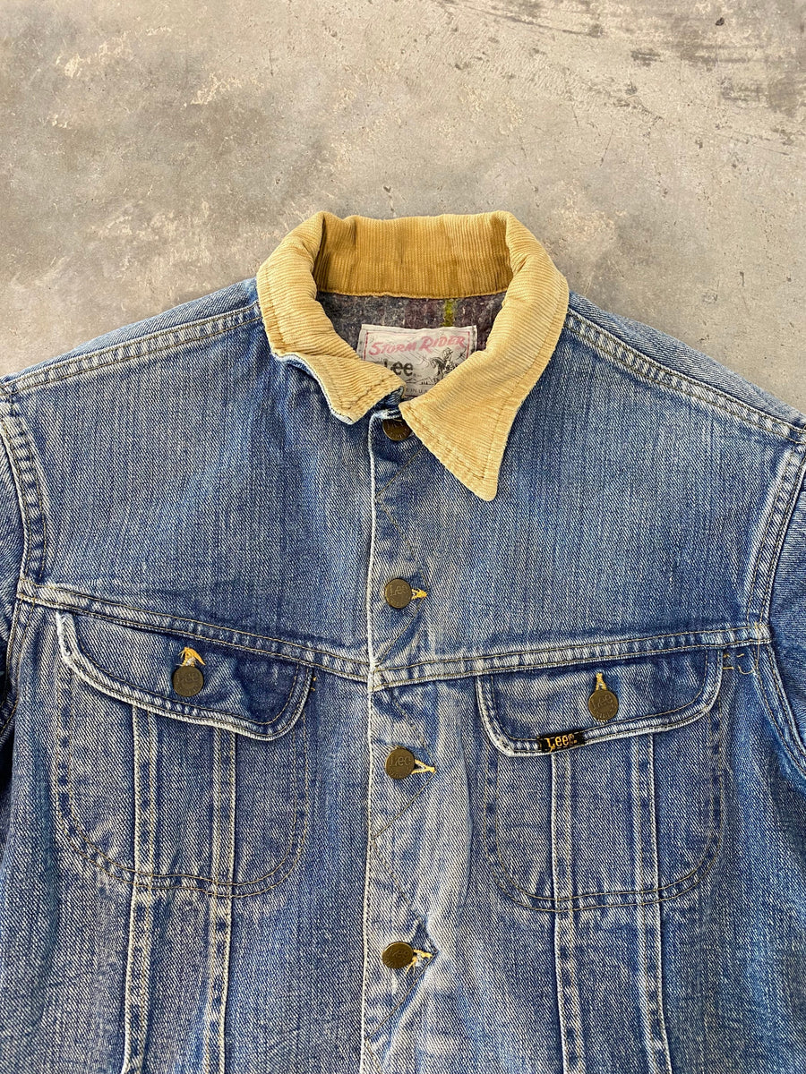 Vintage Lee Storm Riders Blanket Lined Jean Jacket Size Small