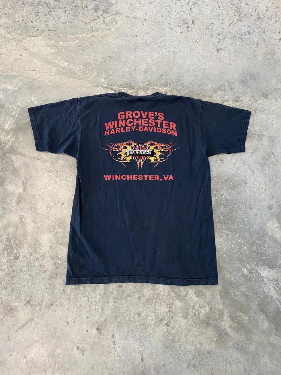 Vintage Harley Davidson Groves Winchester T-Shirt Size Large