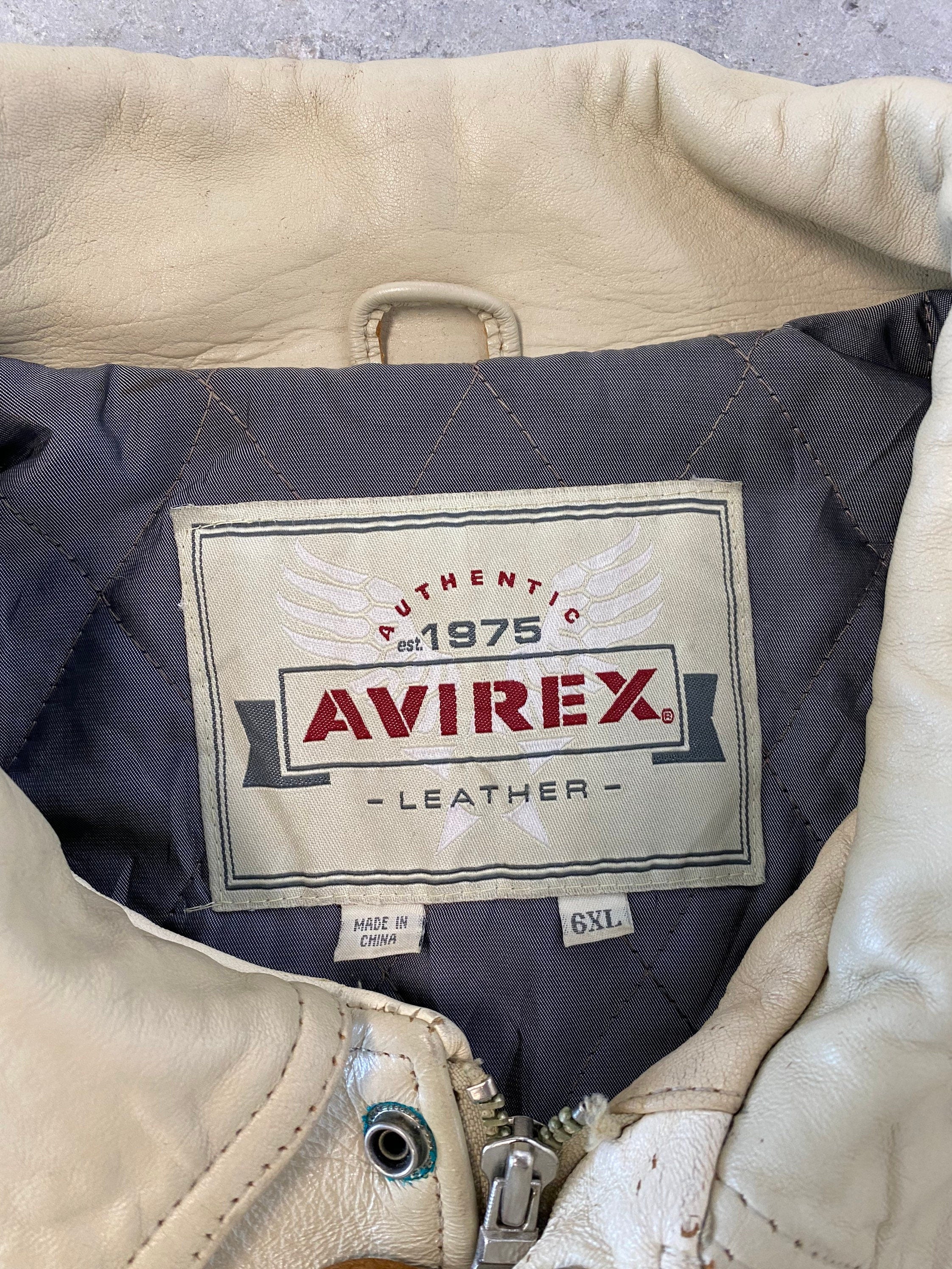 Vintage 90s Avirex Senatobia Choctaws Leather Bomber Jacket