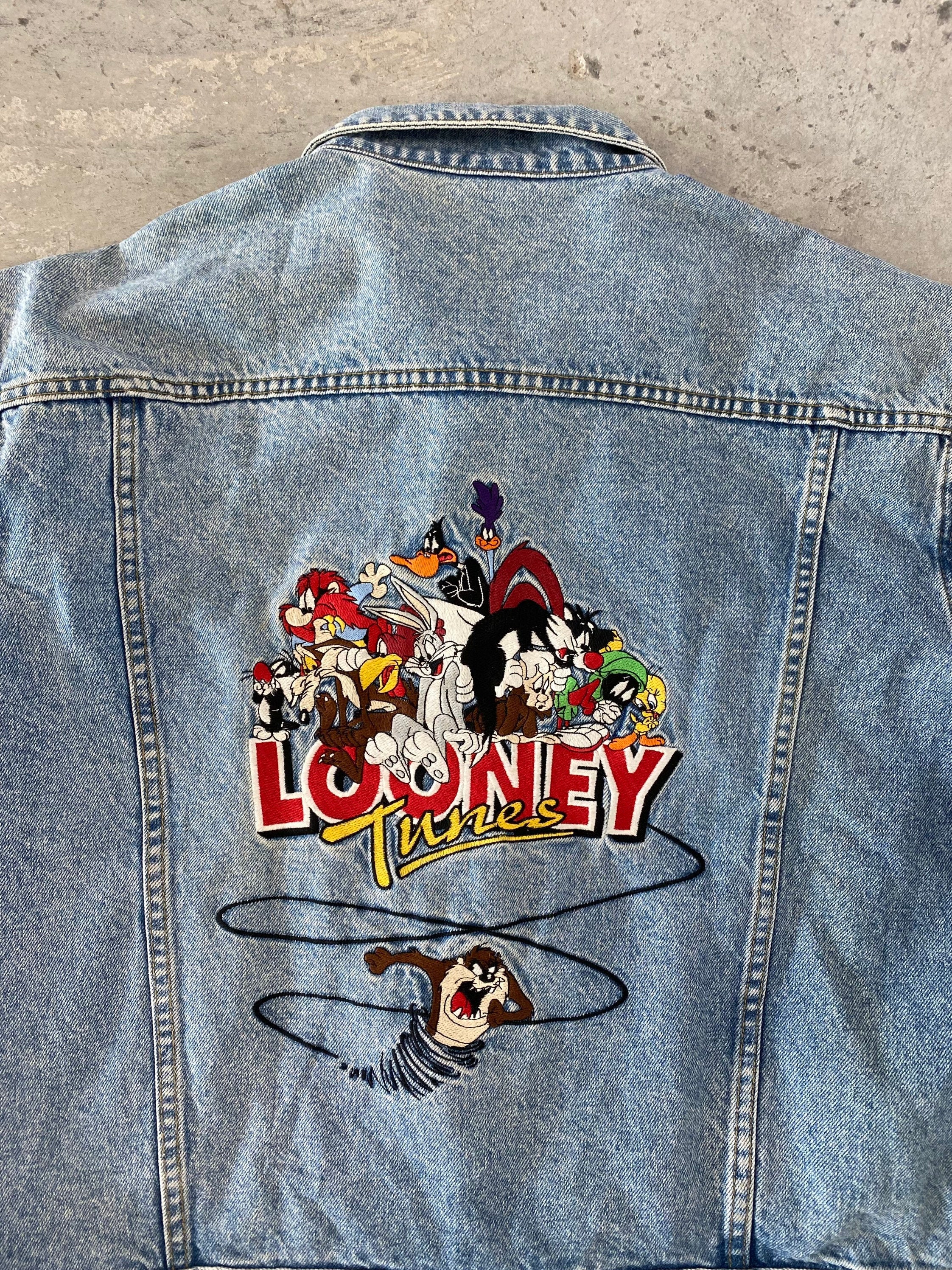 Vintage looney tunes denim jacket hotsell