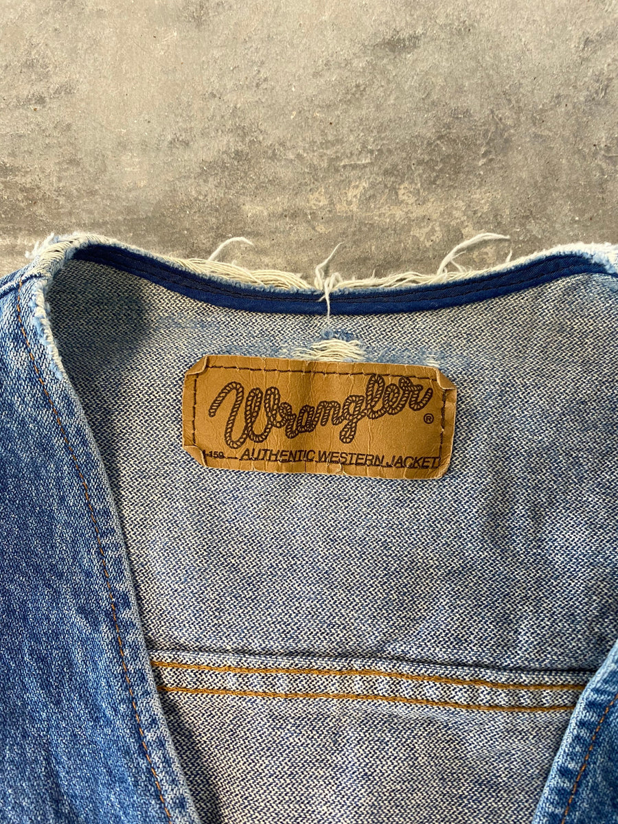 Vintage Wrangler Denim Jean Vest Size Small