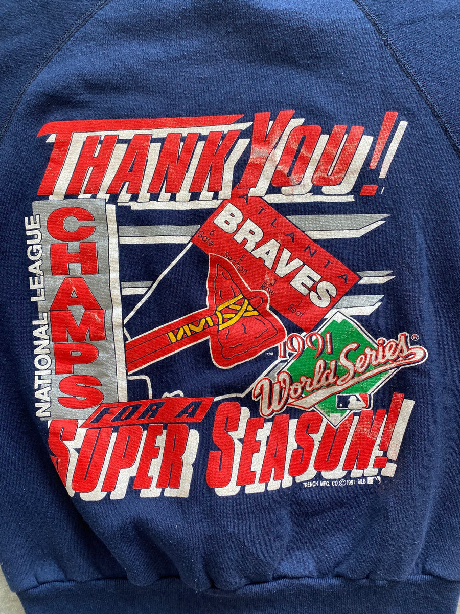 Vintage 1991 Atlanta Braves National League Champions Sweatshirt Size Medium