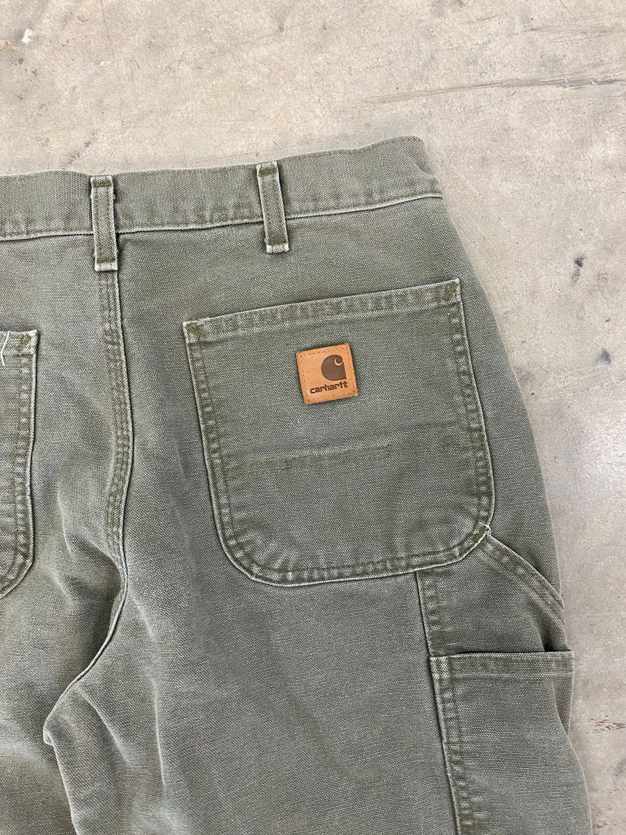 Vintage Carhartt Green Carpenter Work Pants Size 32x32