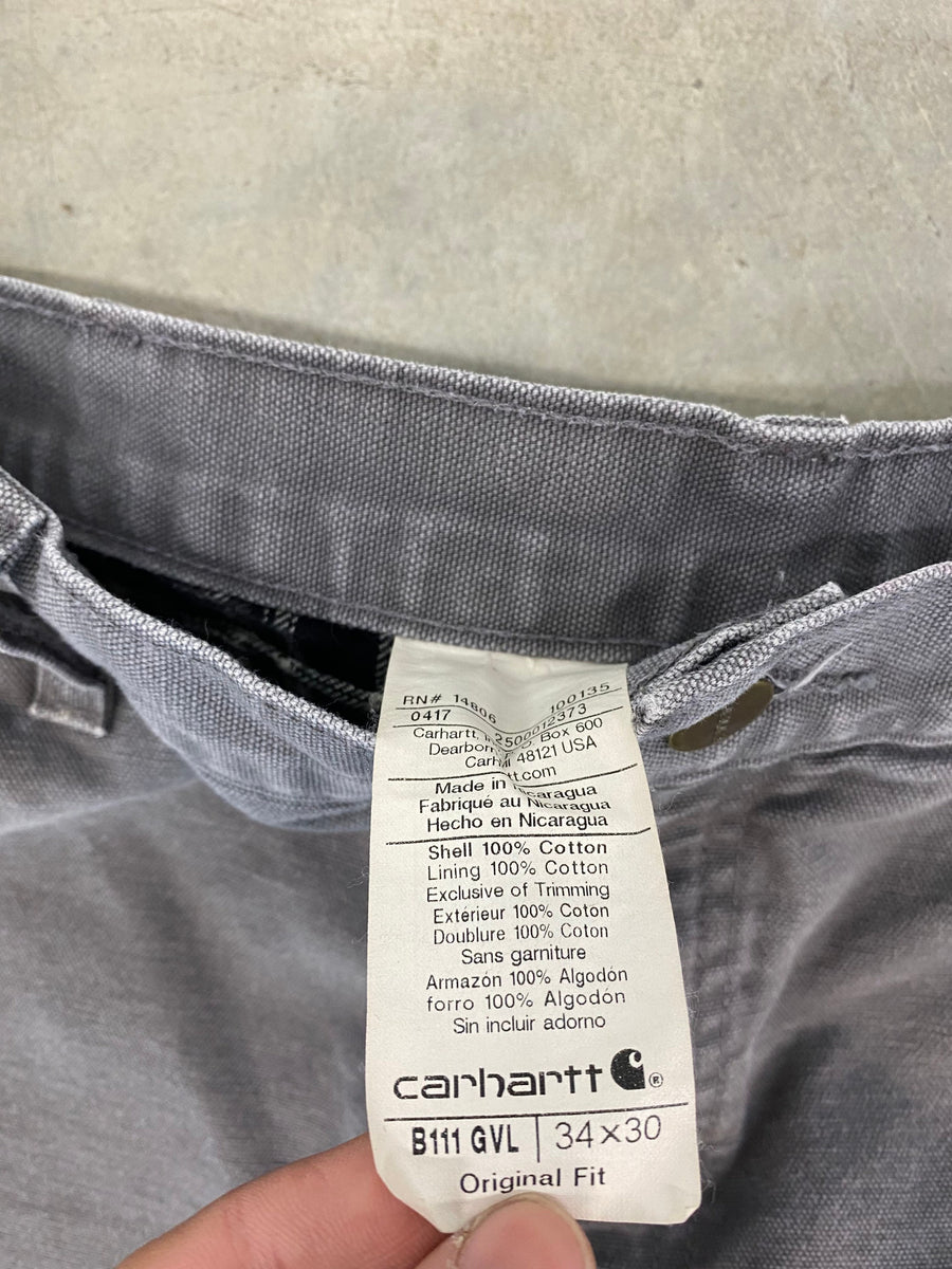 Vintage Carhartt Gray Carpenter Work Pants Size 34x30