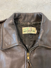 Vintage Leather Bomber Jacket Size Medium Custom Coat Co