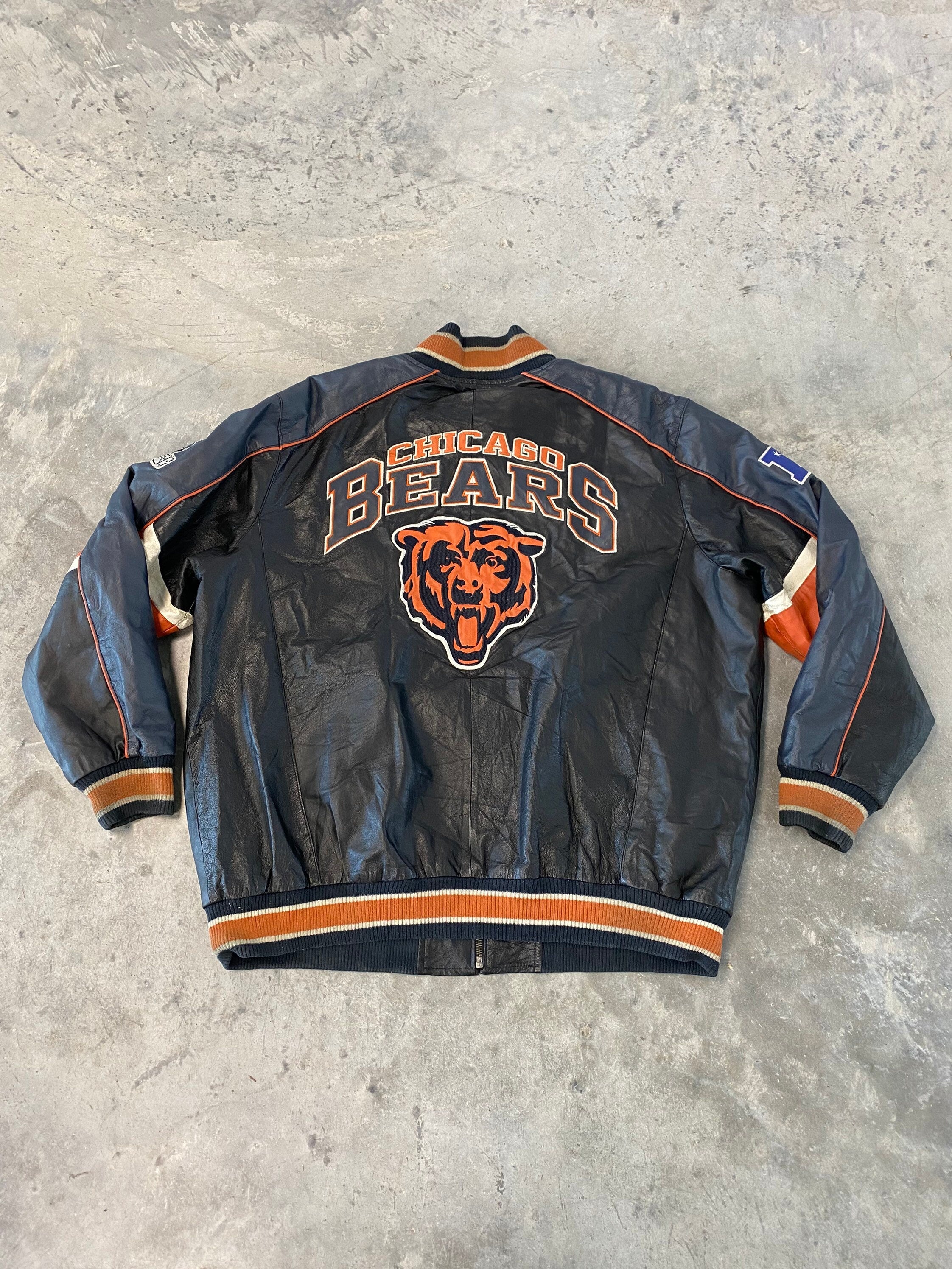 Vintage Chicago Bears Leather Jacket Size 2XL