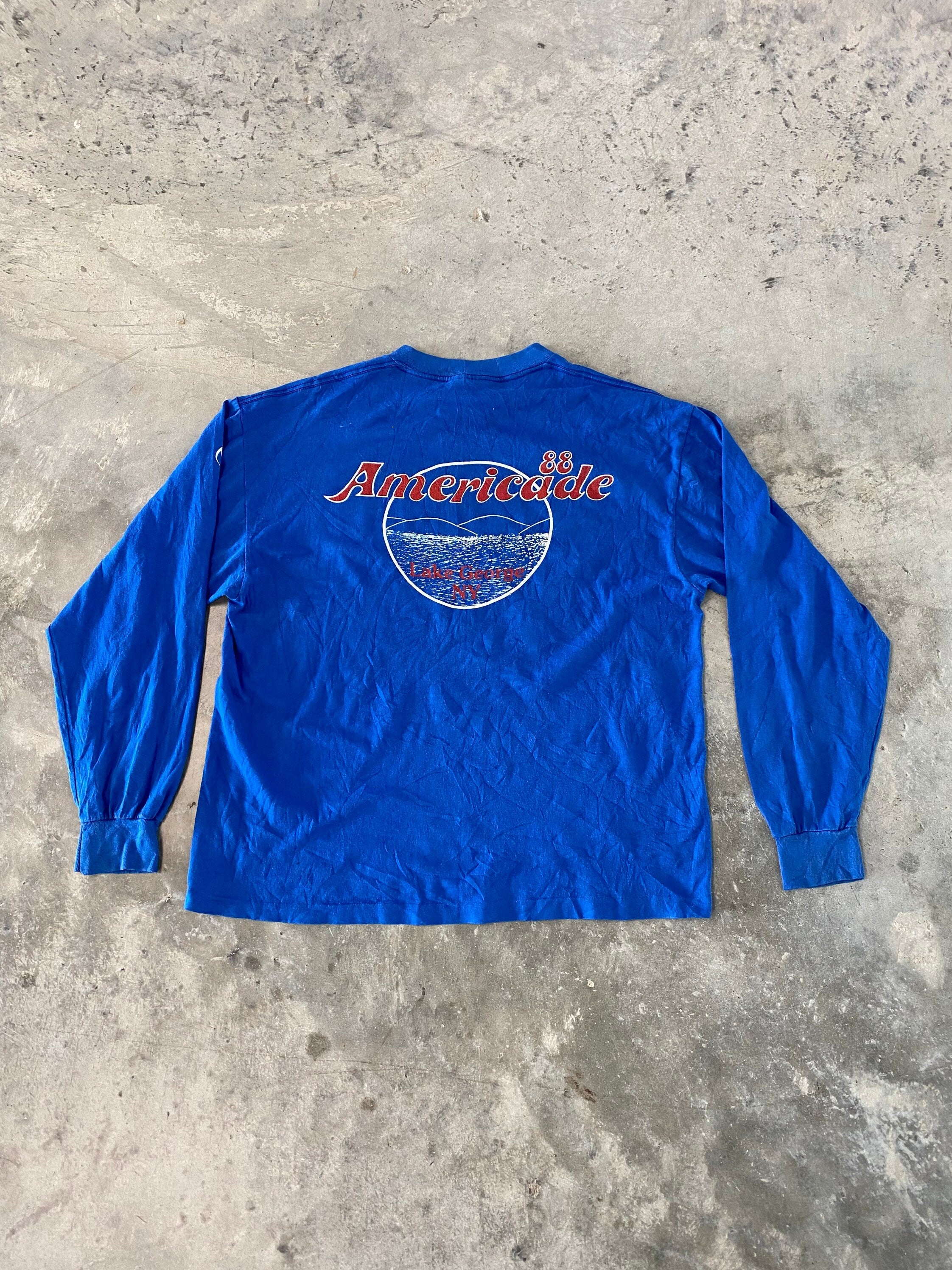 Vintage 1988 Americade Motorcycle Long Sleeve T-Shirt Size Small