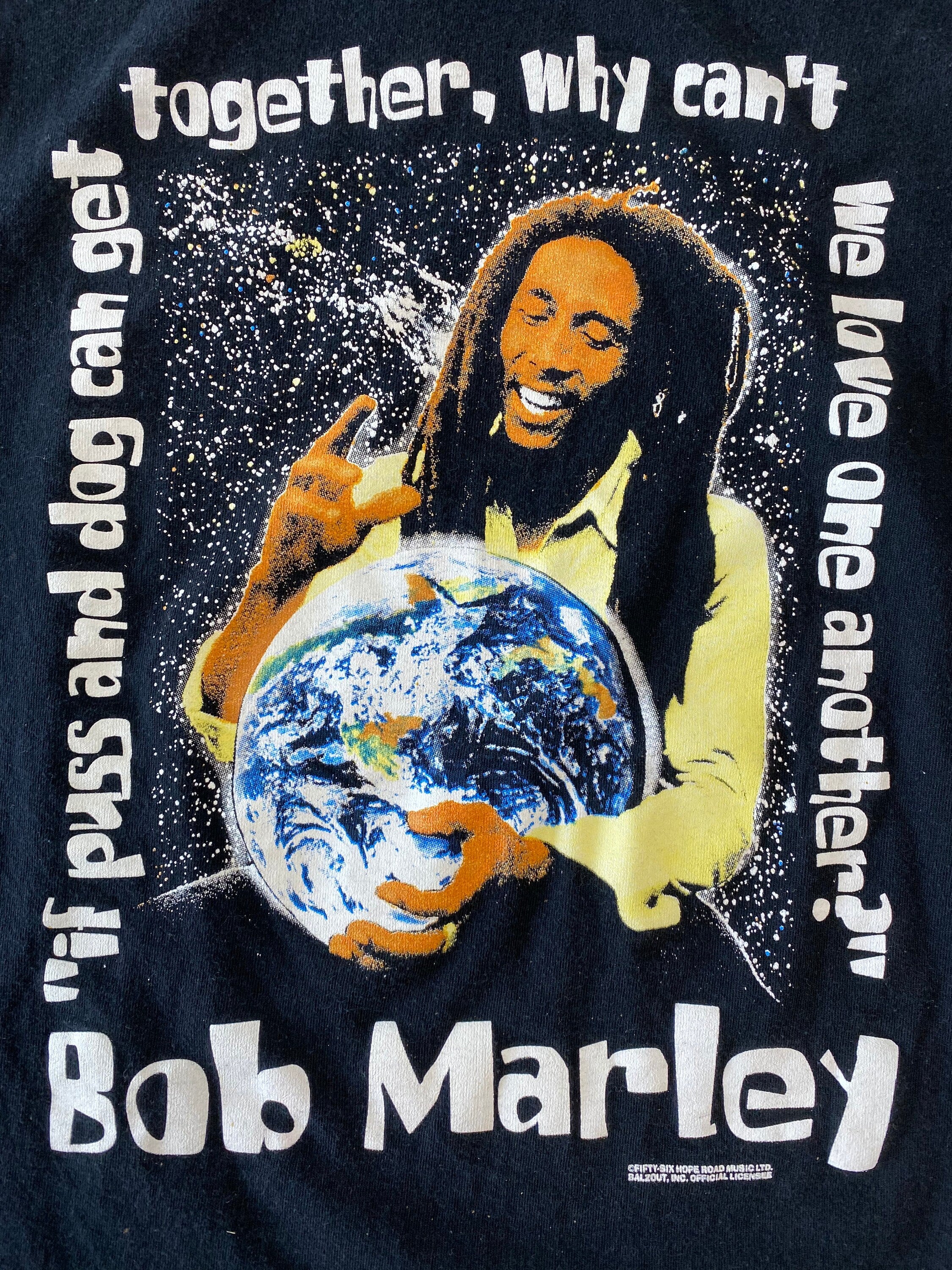 Vintage 90s Bob Marley Together Why Can’t We Love One Another T-Shirt Size XL
